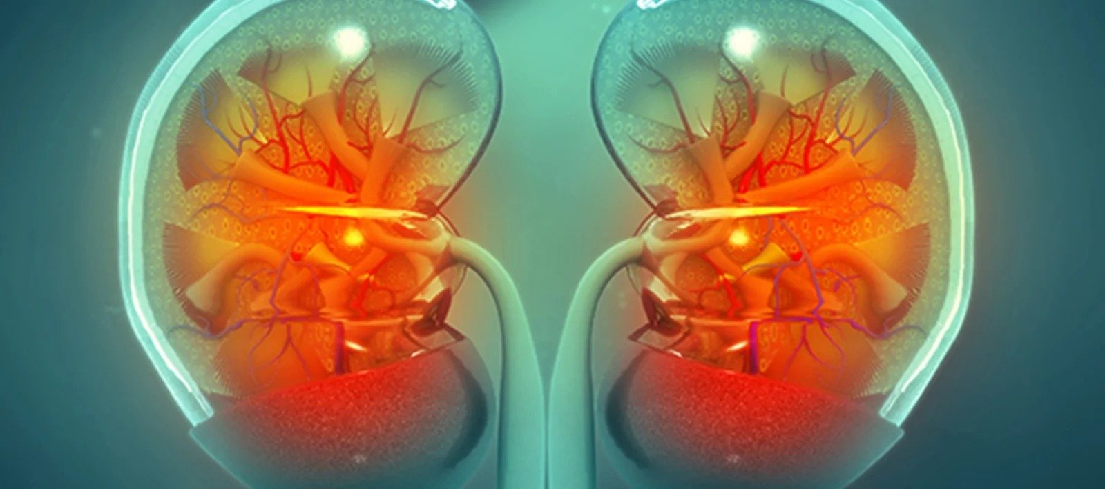 Medical illustration of kidneys